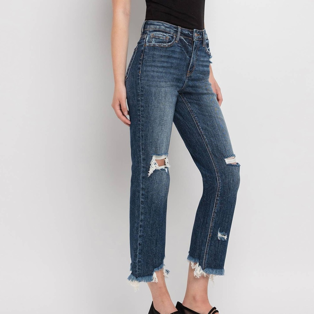 Lovervet by VERVET High Rise Crop Straight Jeans - Women’s size 25 - Picture 4 of 11